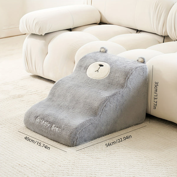 Rampa Pet em Formato de Urso – Compacta, Antiderrapante, com Capa Removível e Lavável | Ideal para Sofá e Cama | Altura 39cm | Para Cães de Pequeno e Médio Porte