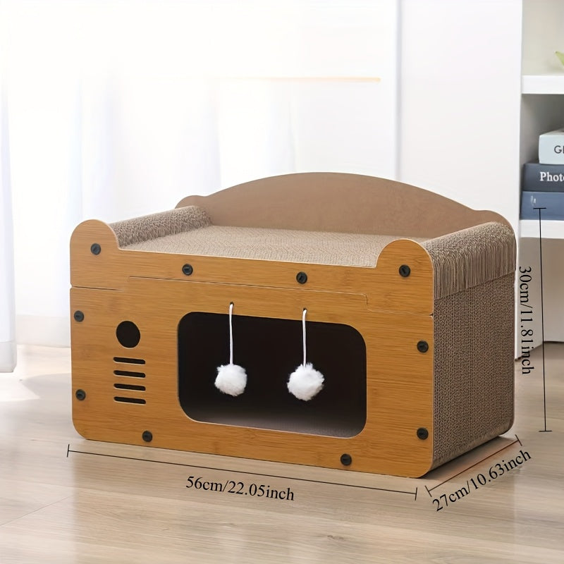Arranhador para Gatos Extra Grande em Diversos Tamanhos com Bola Pendurada – Móvel Essencial para Pets, Companheiro Favorito dos Gatos, Brinquedo de Verão Mais Popular.