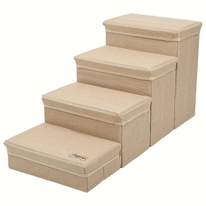 Escada Pet com 4 Degraus – Escada de Subida para Cães de Pequeno Porte | Escada Residencial Multinível | Ideal para Acesso a Sofás, Camas e Poltronas