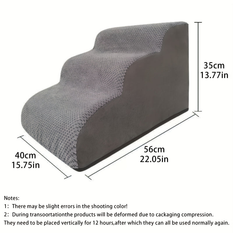 Escada Pet Curvada – Ideal para Camas e Sofás Altos | Várias Alturas Disponíveis | Degraus em Espuma Antiderrapante e Lavável | Para Cães de Pequeno Porte e Gatos