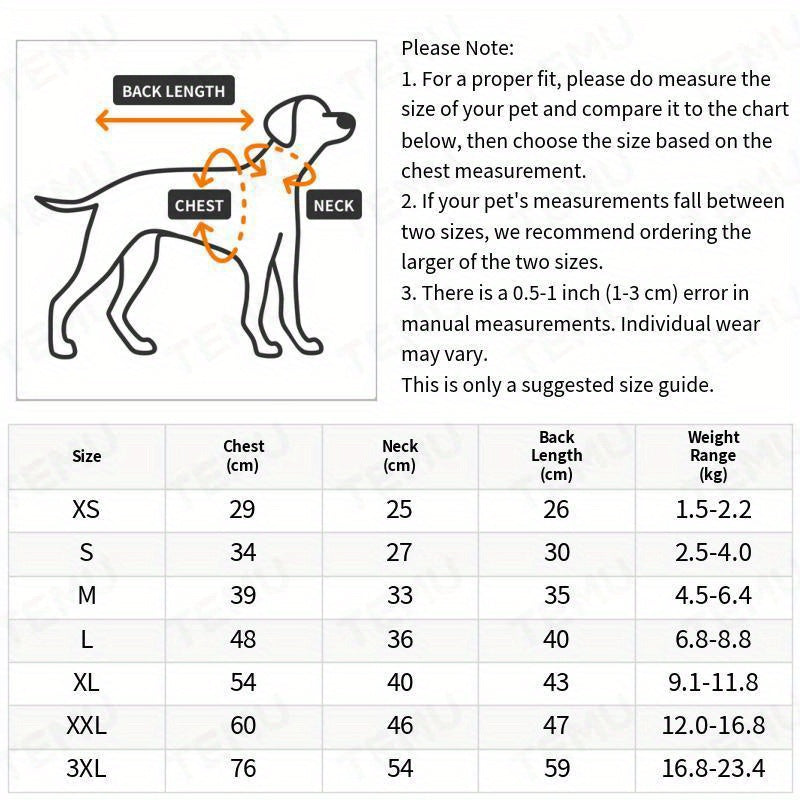 Casaco de Inverno para Cães de Cor Sólida, Acolchoado e Espesso, Jaqueta Confortável e Macia para Cães, Ideal para Clima Frio