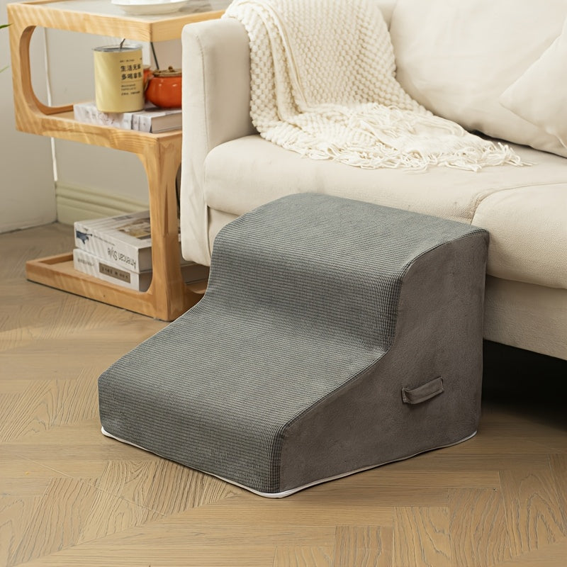 Escada Pet com 2, 3 ou 4 Degraus – Design Confortável com Estampa de Estrelas | Ideal para Cães e Gatos Idosos, Com Lesões ou Mobilidade Reduzida | Degraus em Espuma Resistente