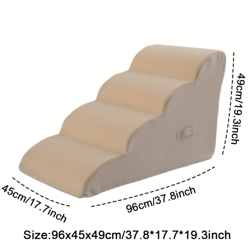 Escada rampa para cães com 3 degraus, para cães pequenos, médios e grandes – adequada para pets idosos – ideal para subir em sofás e camas, acessibilidade para sofá-cama, textura macia, material de esponja durável