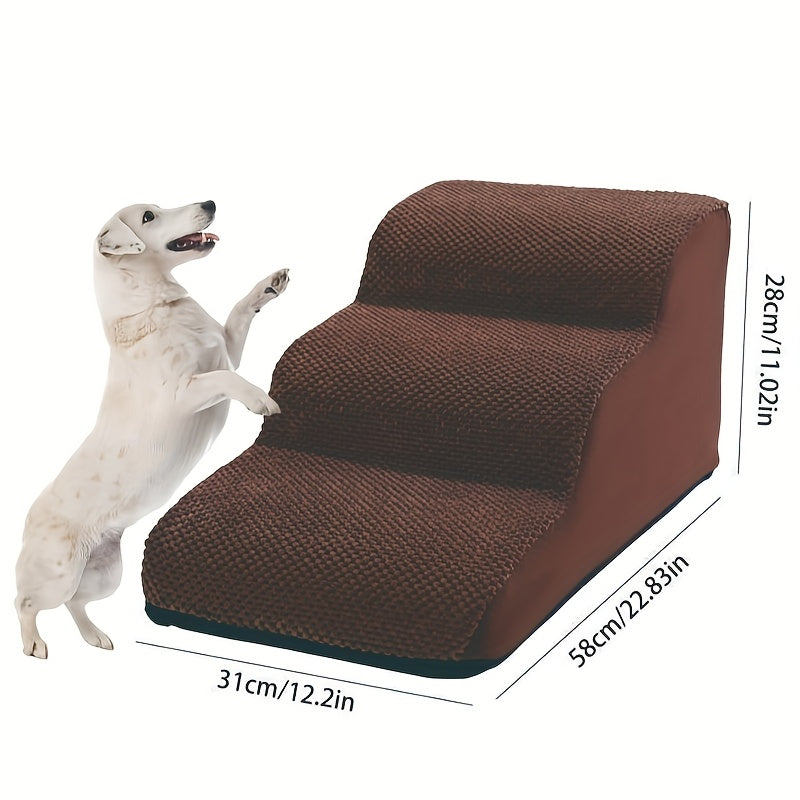 Escada Pet com 2, 3, 4 ou 5 Degraus – Para Cães e Gatos | Superfície Almofadada, Antiderrapante e Tecido Lavável | Ideal para Pets de Pequeno, Médio e Grande Porte | Acesso Fácil a Sofás e Camas