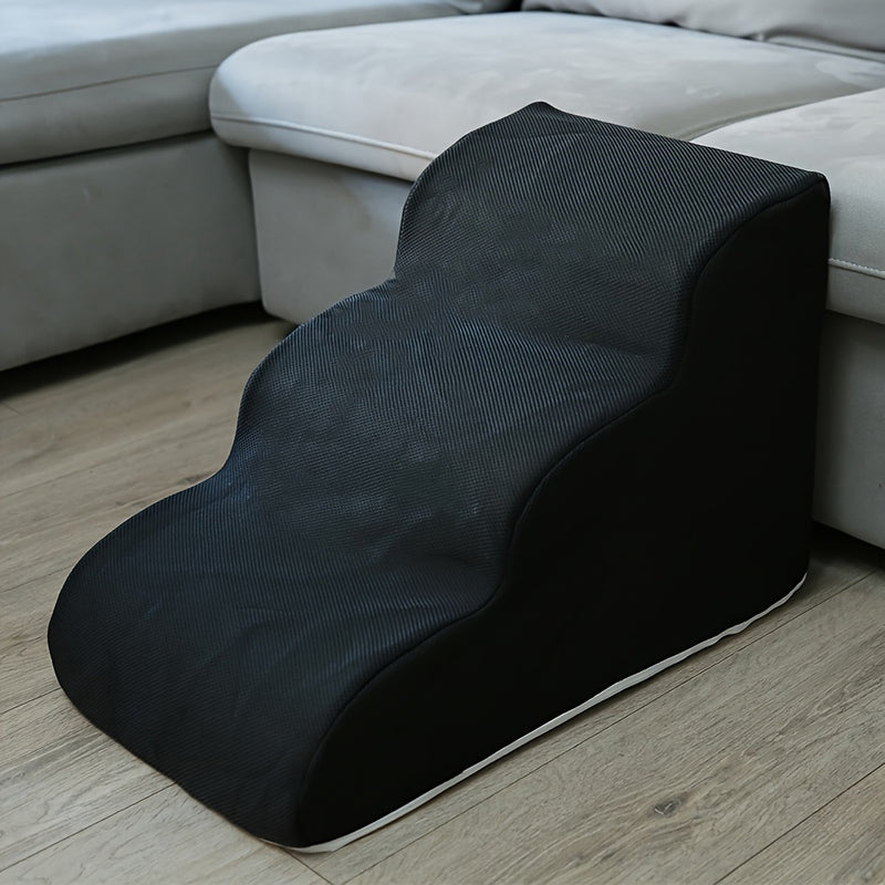 Escada Pet com 3 Degraus e Pegada Confortável | Degraus Acolchoados em Espuma | Superfície em Tecido Antiderrapante | Ideal para Cães de Pequeno e Médio Porte
