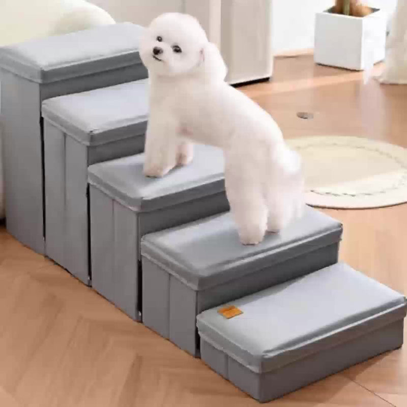 Rampa e Escada Pet Multifuncional – Para Cães e Gatos | Dobrável, em Espuma, Impermeável e Super Confortável