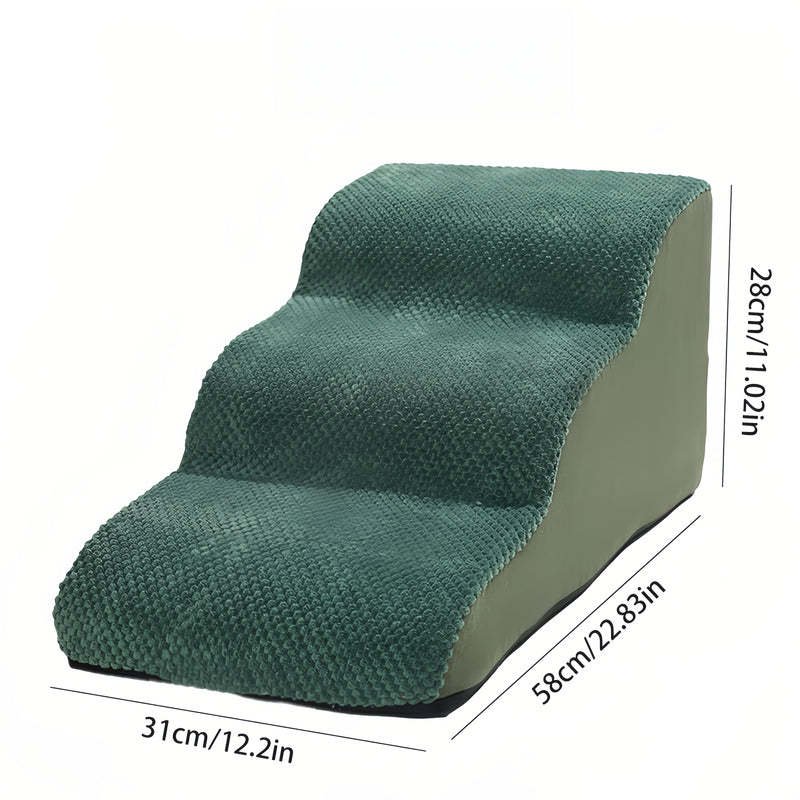 Escada para Pets para Subir e Descer do Sofá ou Cama – Modelo de Degraus de Espuma com Inclinação para Gatos e Cães Pequenos.