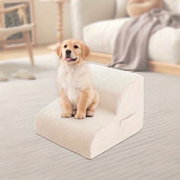 Rampa para pets com 2, 3 ou 4 degraus para cães e gatos – antiderrapante, lavável, rampa de fácil acesso com almofada macia para pets idosos ou machucados, rampa para pets | rampa moderna para pets | capa lavável