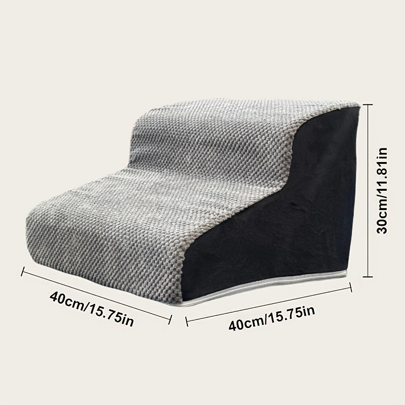 Escada de Segurança para Pets | Degraus para Cães e Gatos e Rampa para Sofá e Cama para Pets Idosos, Feridos e Necessitados de Assistência | Antiderrapante, Capa Removível e Lavável | Passagem Interna Confortável com Design de Estrelas